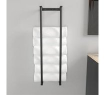 Vannas dvieļu turētājs organizators Nerūsējošā tērauda sienas dvieļu turētājs Towel Rack Towel Rack dvieļu turētājs ritošajiem dvieļiem, ideāls, lai vannas istaba būtu tīra un kārtīga (melns)