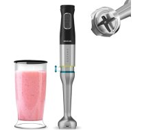 Cecotec Stabmixer Katana TotalDestroy 1500XL GY. 1500 W, 21 Geschwindigkeiten und Turbo, 4 Klingen mit schwarzem Titan, Spritzschutzhaube, extra langer Fuß, 800 ml Glas.