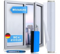 WindowShield® necaurspīdīga logu plēve, matēta stikla plēve, pašlīmējoša, pašlīmējoša privātuma plēve, logu necaurspīdīga, pret UV starojumu aizsargājoša, vannas istabas, biroja, dzīvojamās istabas, 90 x 200 cm