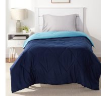 Amazon Basics divpusēja mikrošķiedras sega 135 x 200 cm Navy Blue Sky Blue