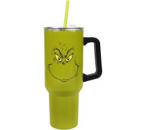 Bioworld Grinch Grinning Face nerūsējošā tērauda krūze ar rokturi, 1,2 litri, zaļa krāsā