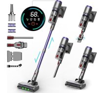 600 W/58000 Pa/80 min Bezvadu putekļsūcējs ar LED displeju un uzlādes staciju, viegls akumulatora putekļsūcējs, īpaši kluss akumulatora putekļsūcējs cietām grīdām un paklājiem