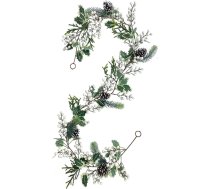 5,9 pēdas garš ogu Ziemassvētku vainags, mākslīgais balto ogu vainags ar priežu čiekuriem un Holly Leaves, Ziemassvētku eglīšu ogu vainags iekštelpu kamīnam, ziemas brīvdienas, (#2)