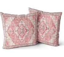 2 Boho spilvenu pārvalku komplekts Rozā antīkais un vintage dizains 50 x 50 cm Mīkstie spilvenu pārvalki dārza dīvānam, gultai - dekoratīvie spilvenu pārvalki 20 x 20 collas