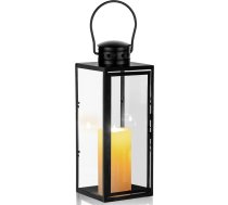 Laterna svecēm, 24 cm augsta, dārza laterna, metāla laternas āra apstākļiem, lielas laternas, kapu laterna, sveces laterna, stikla laterna, piekaramais Ziemassvētku dienas dekors, melns