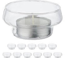 Relaxdays 12 peldošo tējas lampu turētāju komplekts 12 peldošo tējas lampu turētāju komplekts 12 stikla galda rotājumi kāzu baseins un dīķis, peldošās tējas lampas, caurspīdīgs
