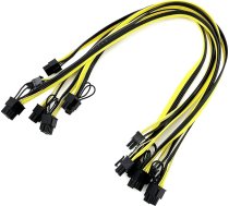 LeHang 6 x 6 pin PCI-E uz 8 pin (6+2) PCI-E (no vīrieša uz vīrieti) GPU barošanas kabelis (50 cm), bez kartes komplektā