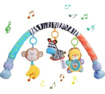 Bērnu loku ratiņu rotaļlieta zīdaiņiem 0-6 mēneši Ratiņu rotaļlieta ar grabulīti / pīkstināšanu Muzikālā sensoro rotaļlieta, kas karājas gultiņas arka Mobilā rotaļlieta Ratiņu rotaļlieta jaundzimušajiem