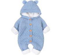 QINQNC Meitenes Zēni Zēni Crew kakla trikotāžas Cardigan Slim Fit jaundzimušo zīdaiņu Baby Plus samta ziemas silts mētelis trikotāžas apģērbs ar kapuci Jumpsuit Kids Ziemassvētku džemperis trikotāžas džemperis