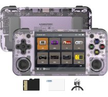 Anbernic RG35XX H Retro rokas spēļu konsole, atbalsta HDMI TV izeju, 5G Wi-Fi Bluetooth 4.2, 3,5 collu IPS ekrāns, Linux sistēma, iebūvēta 64G TF karte, 5515 spēles (RG35XXH caurspīdīga violeta)