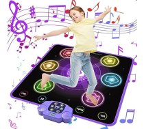 GuKKK Deju paklājs Bērnu rotaļlietu dāvanas 3-12 gadi, izgaismots mūzikas paklājs, deju paklājs ar mūziku Bluetooth 6 LED gaismas, Ziemassvētku dzimšanas dienas rotaļlieta no 3 4 5 5 6 6 7 8 9+ gadiem Meitenes Zēni