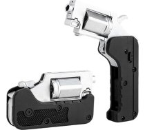 Fidget Soft Bullet Guns Toy Revolver Style, Creative Anti-Stress Toy + 12 Soft Bullet Alloy Material EDC Foldable Portable Anti-Stress Toy Mini Fashionable