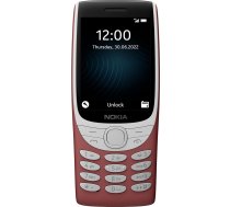 Nokia 8210 visiem operatoriem, 0,05 GB funkciju tālrunis ar 4G savienojumu, lielu displeju, iebūvētu MP3 atskaņotāju, bezvadu FM radio un klasisko čūskas spēli (Dual SIM) (sarkans)