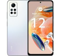 Xiaomi Redmi Note 12 Pro viedtālrunis + tālrunis, 6+128GB, ērts, bez pieslēguma, 6,67" FHD+ AMOLED DotDisplay, 5.000 mAh, 108MP kamera, 67W Turbo uzlāde, Dual-SIM, balts (2 gadu garantija + DE versija)