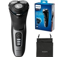 Philips skuveklis Series 3000 Dry and Wet Shaver (modelis S3233/52), spīdīgi melns, 2 kontakti vannas istabas kontaktdakša