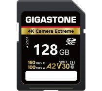 Gigastone A2 A2 V90 128GB SDXC atmiņas karte 4K Extreme sērijas ātrdarbība 160MB/s, saderīga ar Canon Nikon Sony Panasonic U3 UHS-I Class 10 4K UHD video + 1 mini futlāris