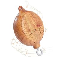 Promise Babe Baby Baby Mobile Music Box Koka efekta mūzikas kastes gultas zvans, elektriskā bērnu mūzikas kaste 35 melodija, gultas zvana piekariņš bērnu gultas apdare, 7 cm x 7 cm koka imitācija Izskatās koka imitācija Bedbell koka imitācija