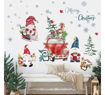 Decalmile Ziemassvētku logu sienas uzlīme Sniegpārsliņa Santa Claus Gnome logu uzlīmes Ziemassvētku bērnistabas logu uzlīme Ziemassvētku dekorēšana Logs