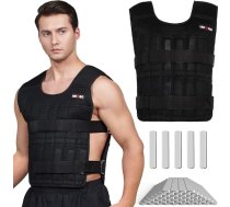Regulējama svērta veste 20kg treniņu svara veste treniņu fitnesa svara jaka vīriešiem un sievietēm (ietver 96 tērauda plāksnes atsvarus)