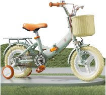 ORNDYDM Premium kalnu velosipēds 12 14 16 16 18 collu velosipēds meitenēm, zēniem un sievietēm, disku bremžu vīriešu velosipēds, velosipēdu vīriešu velosipēdi 14 collu ar mācību riteņiem zaļš