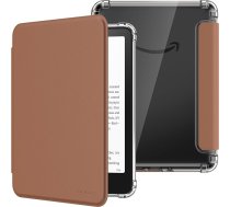 MoKo Hülle für All-New 7" Kindle Paperwhite 12. Gen 2024 & Kindle Colorsoft Signature Edition, Ultraklar Weich Transparent TPU Rückseite Leicht Schutzhülle mit Auto Schlaf/Aufwach, Braun