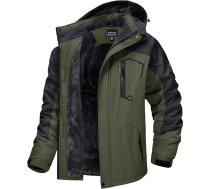 Magcomsen Vīriešu ziemas slēpošanas jaka, ar vilnas oderējumu, āra, sabiezēta, softshell jaka, ūdensnecaurlaidīga, vēja necaurlaidīga jaka, elpojoša funkcionāla jaka ar noņemamu kapuci