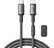 Kabeļa USB-C - iPhone Lightning kabelis ar magnētisko turētāju organizatoru 1,2 m - pelēks