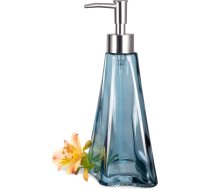 EMPO Vintage elegants elegants stikla ziepju dozators Šķidro ziepju dezinfekcijas līdzekļa šampūna pudele ar sūkni Rustic Farmhouse Decor Hand Soap Dispenser Vannas istabas piederumi (Ripple Yale Blue)