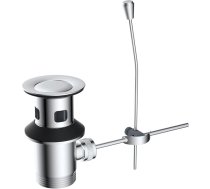 Hibbent Pull Rod drenāžas veidgabals ar pārplūdes izlietnes izlietnes izplūdes vārstu Ekscentriskais pārplūdes veidgabals izlietnes aizbāžnis 1 1/4 spraudņa Pop-up komplekts izlietnei Chrome