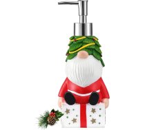 Luxspire Ziemassvētku ziepju dozators, 350 ml sveķu ziepju dozators, Ziemassvētku rotājums, losjona sūkņa pudele, šķidro ziepju turētājs ar ABS sūkni, uzpildāms mazgāšanas līdzekļu dozators vannas istabai, virtuvei, Ziemassvētku vecītim