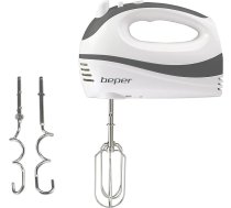 BEPER P102SBA100 Elektriskais olu maisītājs, olu mīcīšanai, krēmu un saldumu mīcīšanai, 2 maisīšanas āķi, 300 W, balts/pelēks, balts/pelēks