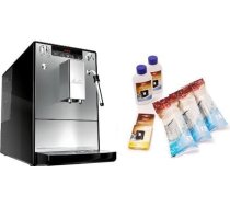 Melitta E 953-102 Kafijas automāts Caffeo Solo & Milk ar piena putu sprauslu, sudraba + Melitta 6 detaļu kopšanas komplekts