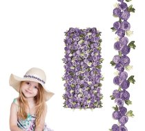 5 jardi / 4,57 metri Mežģīņu lenta, ziedu apmales un lentes, šūšanas apmales, audums, mežģīņu apdare, ziedi, pašlīmējoša apmale, lentēm, amatniecībai, dekorēšanai, Adventes vainagam, dāvanu iesaiņošanai
