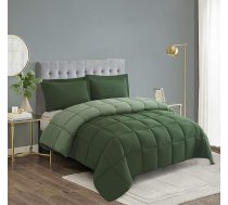 HIG 2 gab. zaļš sega pārklājs gultasveļas komplekts vienvietīgs 135x200cm kasetes dizains 10,5 Tog pūku alternatīva atgriezenisks segas komplekts ar 1 spilvendrānas pārvalku, stūra segas stūris ar ieliktnīšiem