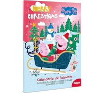 dekora Peppa Pig Adventes kalendārs - ar 24 šokolādes konfektēm - kopā 50g - piena šokolāde - dabīgas krāsvielas - īpaši Ziemassvētkiem