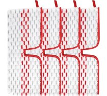 4 Stück Dampfreinigungstuch, flacher Moppkopf, wiederverwendbar, Mikrofaser-Sprühmopp-Pad, Ersatz für Nass- und Trockenanwendung, für Hartholz, Laminat, Fliesenbodenreinigung (rot und grau)