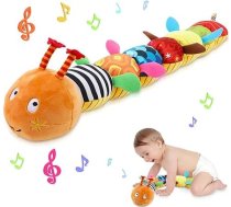 Bestcool Baby Toy Muzikālā plīša rotaļlieta, Caterpillar plīša rotaļlieta ar grabulīšu tekstūru zīdaiņiem 0-3-6-12 mēnešu jaundzimušajiem zēns meitene bērniem Ziemassvētku dāvana