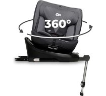 Kinderkraft I-360 bērnu sēdeklītis 0-36 kg, I-SIZE 40-150 cm, grozāms par 360 grādiem, bērnu autokrēsliņš ar ISOFIX staciju, FWF un RWF, regulējams galvas/balsta atzveltne ar atlieces stāvokli, pelēks