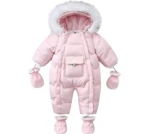 Bērnu meitenēm zēni Snowsuit Hooded ziemas Combo Pilot ziemas bērnu Jumpsuit Outwear bērnu 6-24 mēneši slēpošanas uzvalks Tracksuit silts jaka