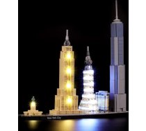 BRIKSMAX LED apgaismojuma komplekts Lego Architecture New York City, saderīgs ar Lego 21028 konstruktora klucīšu modeli - bez Lego komplekta