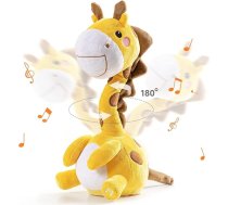 TUMAMA Baby plīša rotaļlieta runājoša dejojoša žirafe rotaļlieta dāvanas zēniem meitenēm bērniem plīša dinozauru bērnu muzikālā rotaļlieta