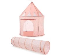 Starry Sky Pop Up teltis Soft Pink ar tuneli bērniem Rotaļu telts un tunelis mazuļu spēlēm un piedzīvojumiem