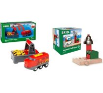 BRIO World 33213 IR kravas lokomotīve - elektriskā lokomotīve ar tālvadības pulti - BRIO World & World 33754 Magnētiskais zvana signāls - dzelzceļa piederumi BRIO koka dzelzceļam