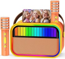 Karaoke mašīna bērniem un pieaugušajiem, bērnu rotaļlietas 3-12 gadus vecām meitenēm, dzimšanas dienas dāvanas, pārnēsājams Bluetooth karaoke skaļrunis ar 2 mikrofoniem, meiteņu dāvanas meitenēm