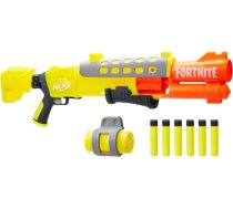 Nerf Fortnite Legendary TAC Blaster, dzeltena spīdoša krāsa, 6 šautriņu Mega bungas, 6 Nerf AccuStrike Mega šautriņas