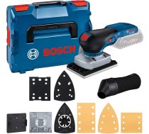 Bosch Professional 18 V sistēmas bezvada 18V akumulatora orbitālā slīpmašīna GSS 18V-13 (bezsuku motors, iekļauts putekļu maisiņš, 3 x slīpēšanas plāksne, 3 x slīpēšanas lapa, caurumu apstrādes instruments, L-BOXX komplektā)