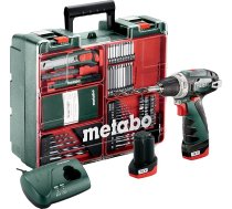 Metabo Akku-Bohrschrauber PowerMaxx BS Basic Set - 600080880 - 12 V - Mobile Werkstatt mit kompaktem Bohrschrauber und Zubehör - Inklusive Akku und Ladegerät