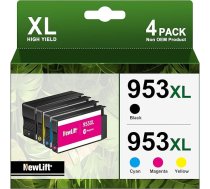 Newlift 953XL kasetnes saderīgas ar HP 953 XL Multipack 953xl printeru kasetnēm HP Officejet Pro 7720 7740 8710 8715 8740 8720 8718 7730 8728 8719 8730 8725 8210 8210 8218 printerim (4 iepakojums)