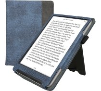 kwmobile Korpuss saderīgs ar Pocketbook InkPad 4 / Color 3 / Color 2 / Vivlio InkPad 4 / InkPad Color 3 Korpuss - Flip korpuss ar siksniņu - mākslīgās ādas vāciņš - tumši zils tumši pelēks