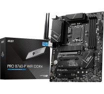 MSI PRO B760-P WiFi DDR4 ProSeries pamatplate - atbalsta 12./13. paaudzes Intel procesorus - LGA 1700, DDR4, PCIe 4.0, M.2, 2,5 Gbps LAN, USB 3.2 Gen2, Wi-Fi 6E, ATX